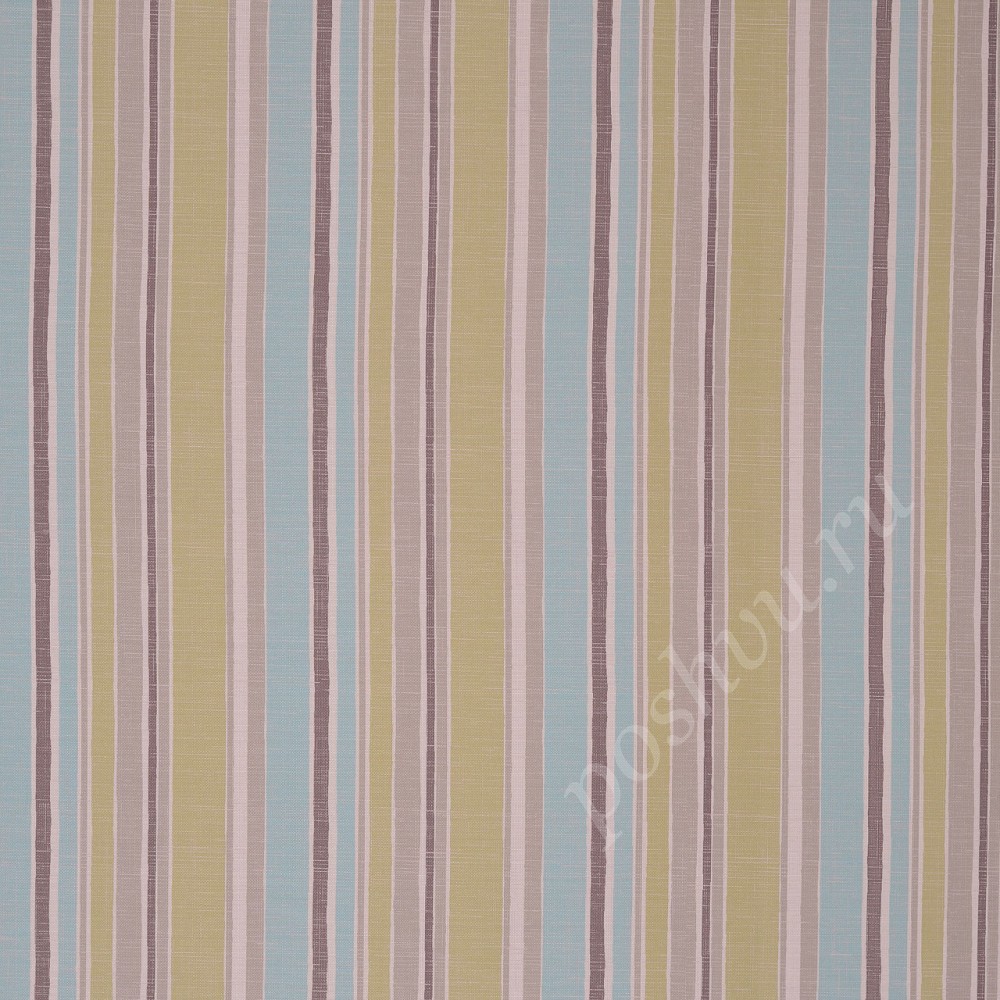 Ткань для штор портьерная Earth Stripe бирюзовая