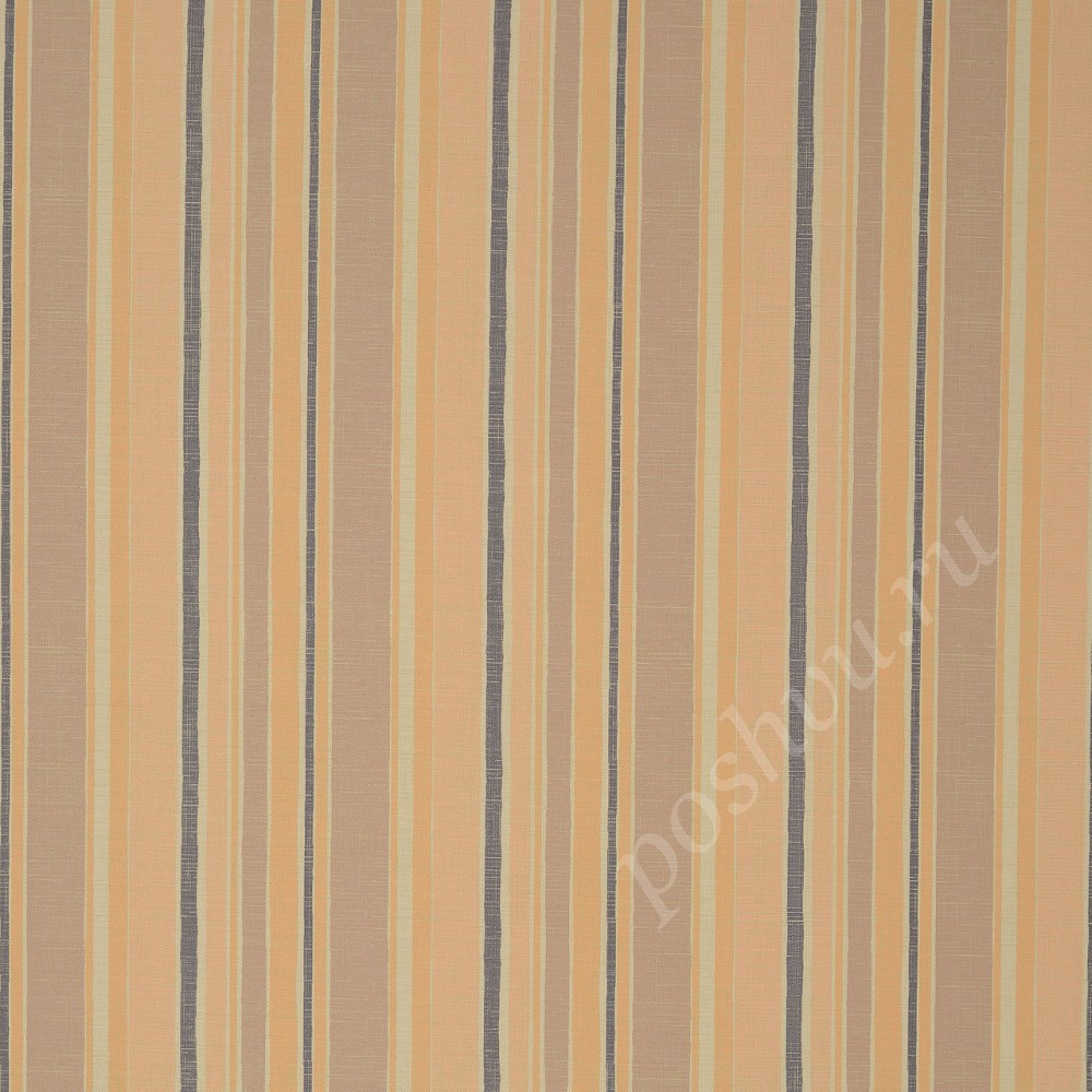 Ткань для штор портьерная Earth Stripe оранжевая