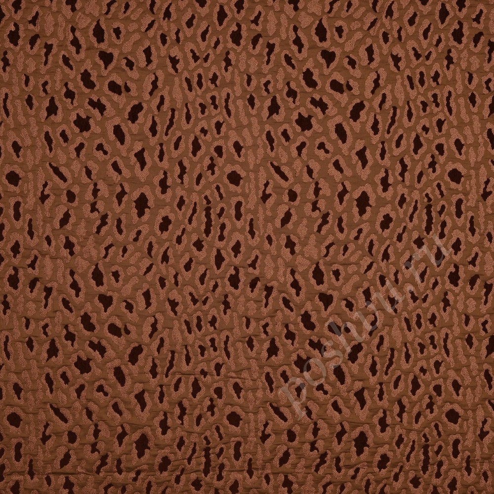 Ткань для штор портьерная Leo коричневая