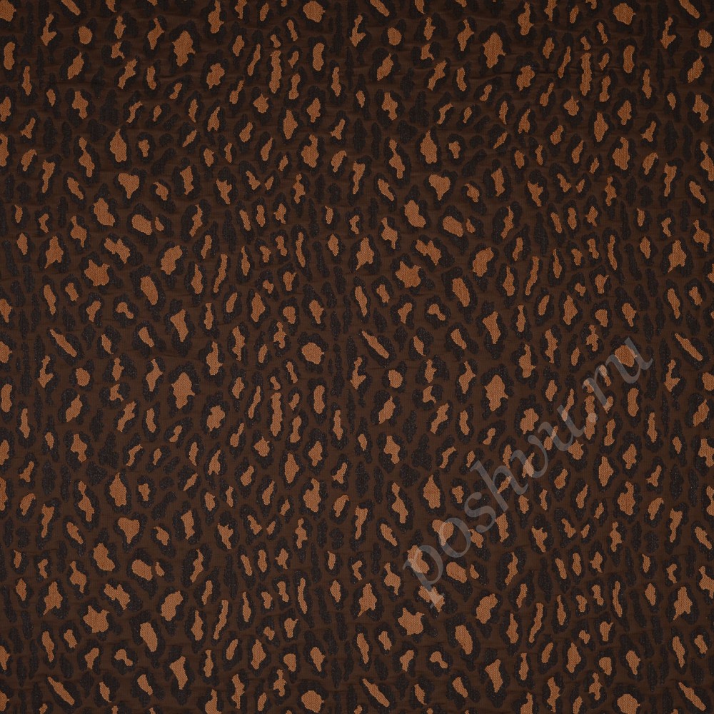 Ткань для штор портьерная Leo коричневая