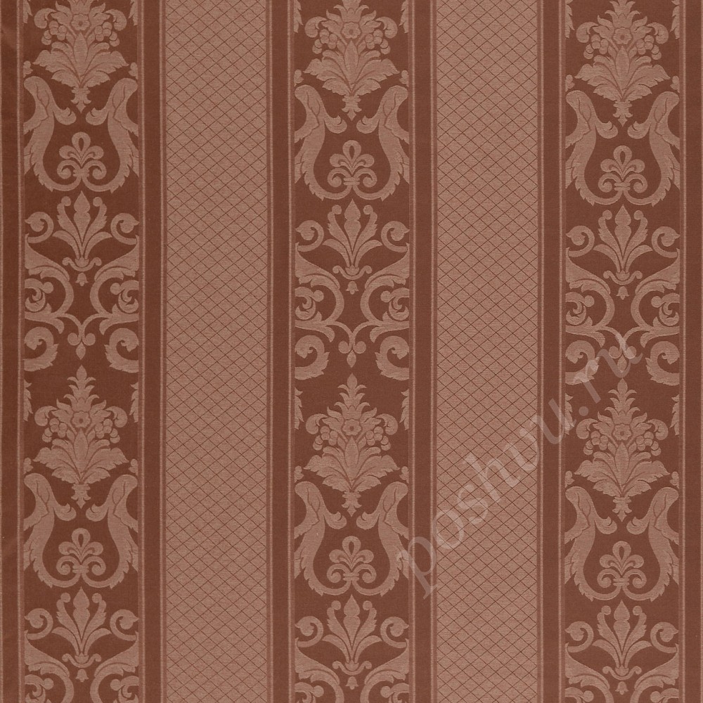 Ткань для штор портьерная Vivaldi Line коричневая