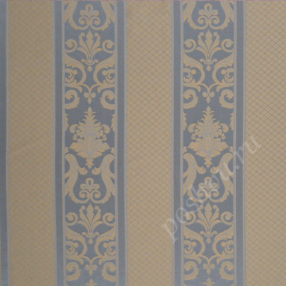 Ткань для штор портьерная Vivaldi Line синяя