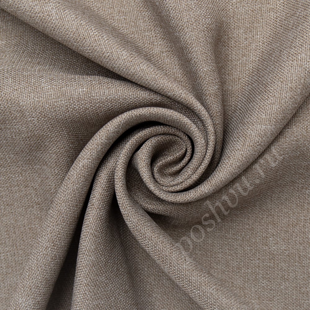 Портьерная ткань блэкаут под лен COSIMO бежево-песочного цвета, выс.300см
