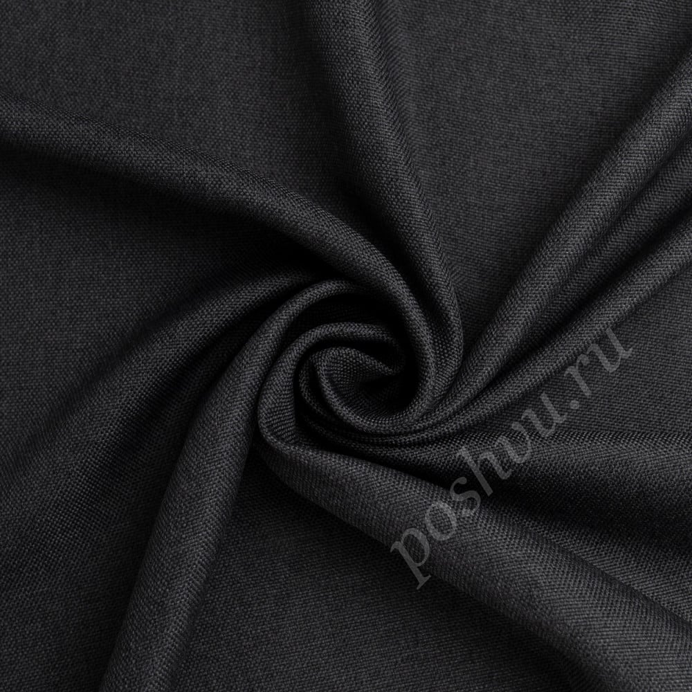 Портьерная ткань блэкаут под лен COSIMO черного цвета, выс.300см