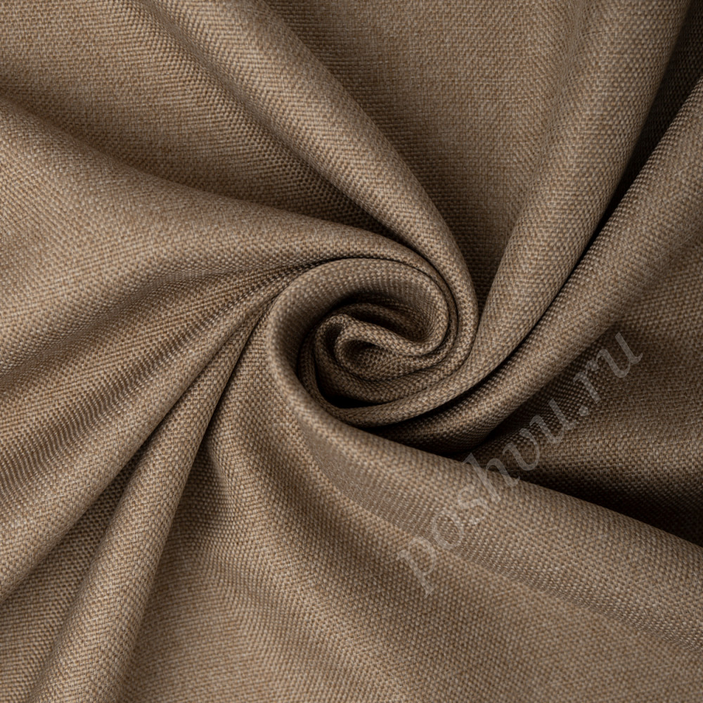 Портьерная ткань блэкаут под лен COSIMO песочного цвета, выс.300см