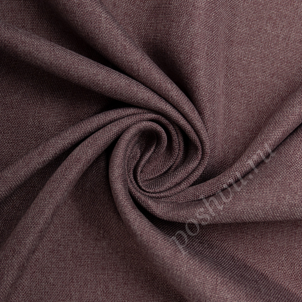 Портьерная ткань блэкаут под лен COSIMO серо-фиолетового цвета, выс.300см