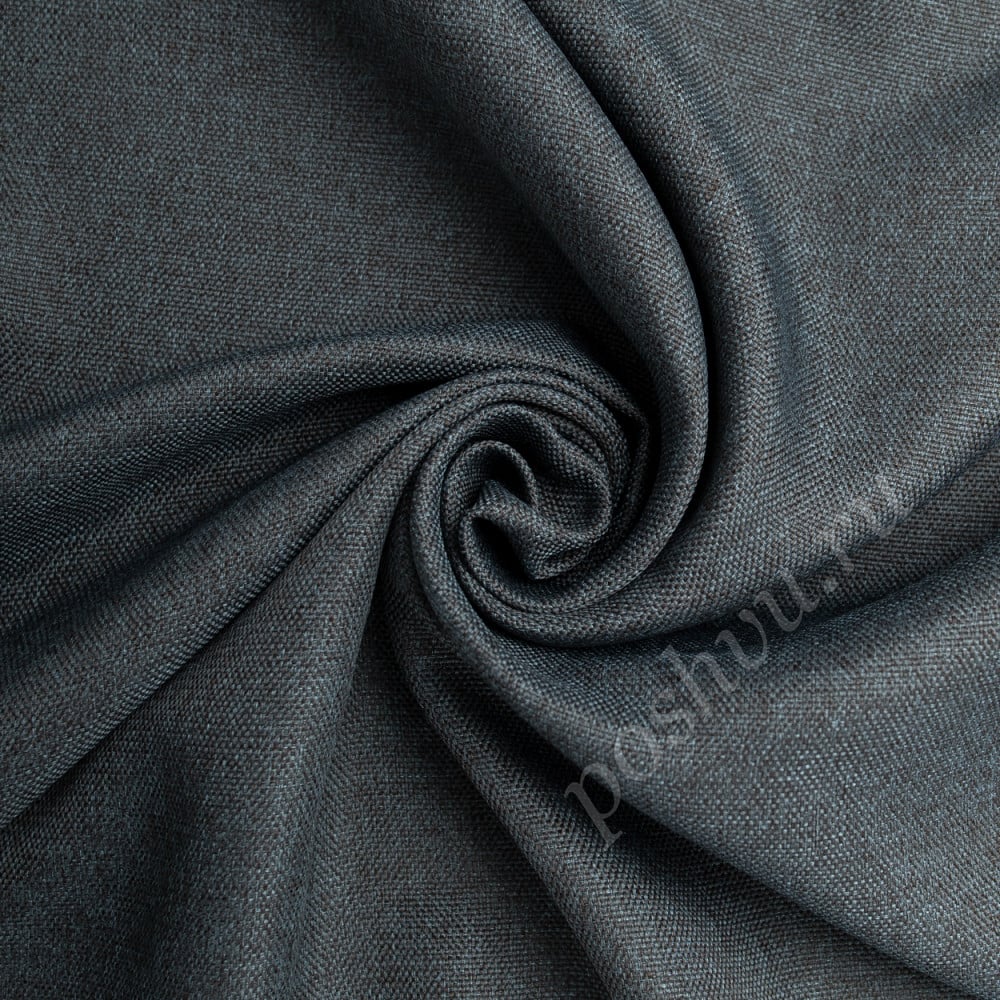 Портьерная ткань блэкаут под лен COSIMO серо-голубого цвета, выс.300см