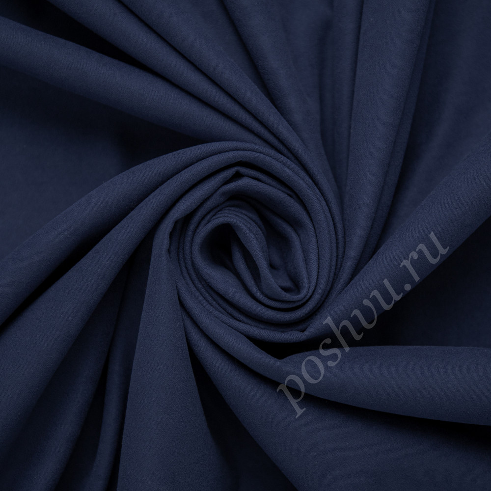 Портьерная ткань нубук CELSO темно-синего цвета, выс.300см