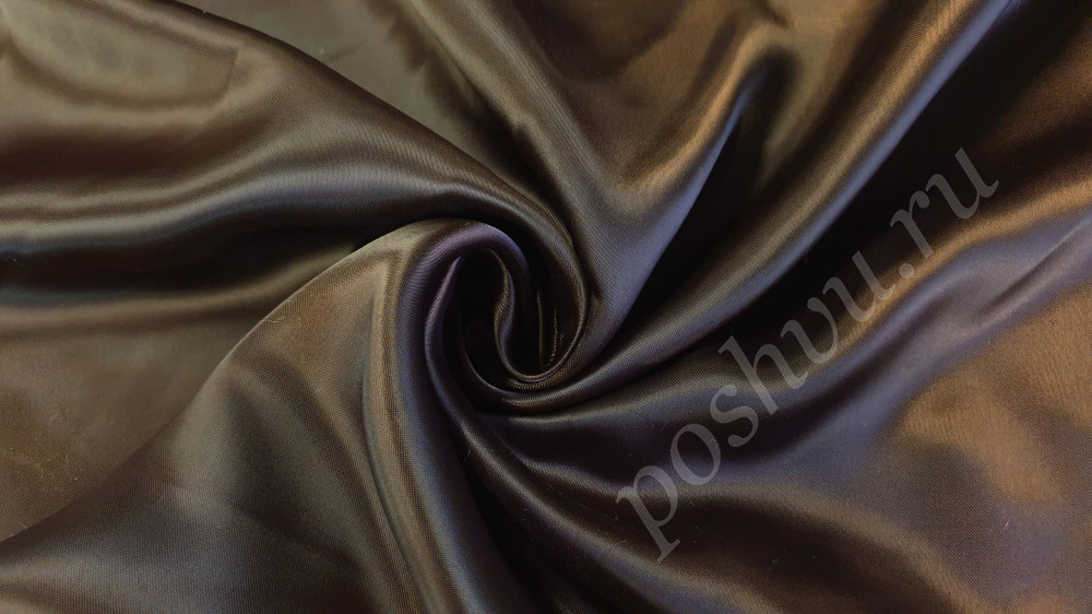 Ткань подкладочная с вискозой, цвет коричневый