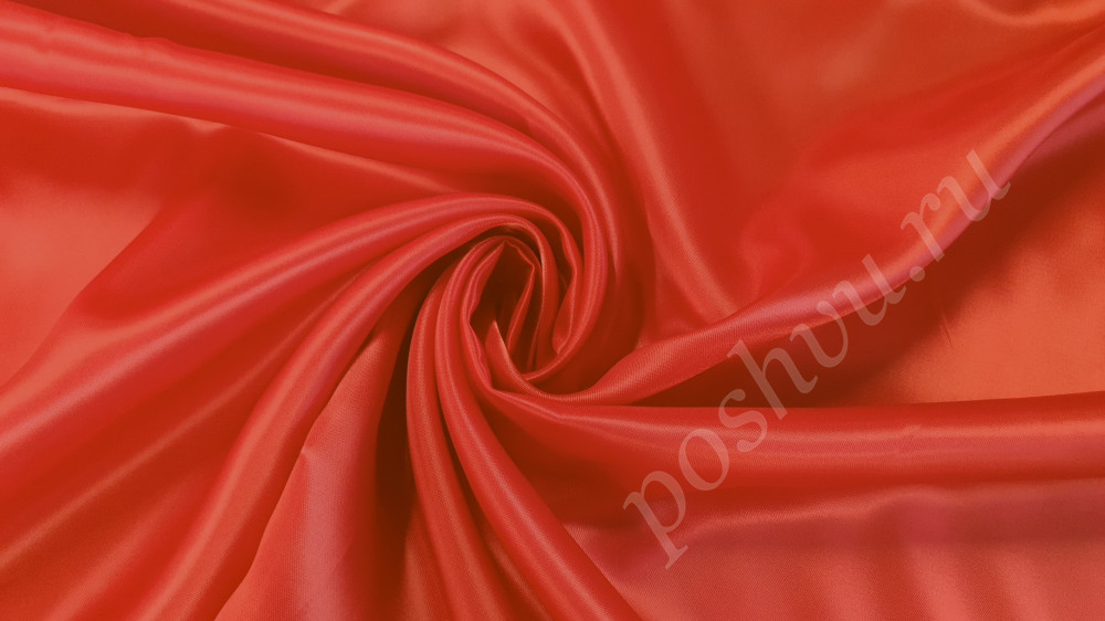 Ткань подкладочная с вискозой, цвет красный