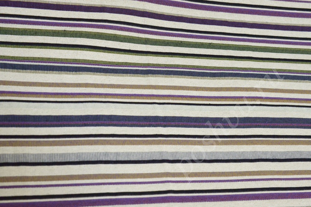 Гобеленовая ткань для штор с тонкими полосами