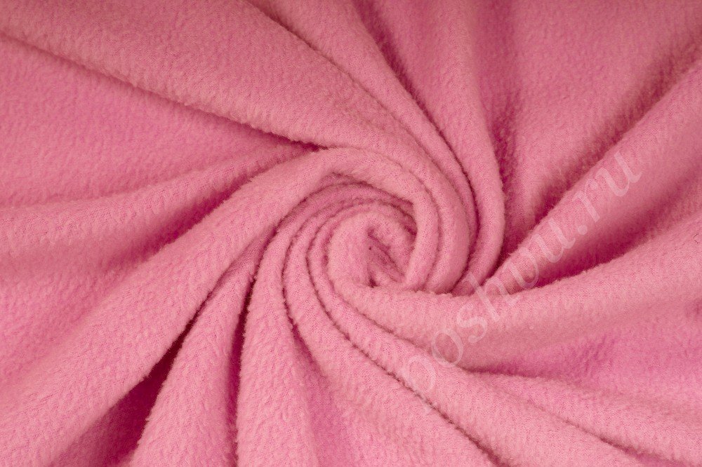 Флис однотонный розового цвета 130гр/м