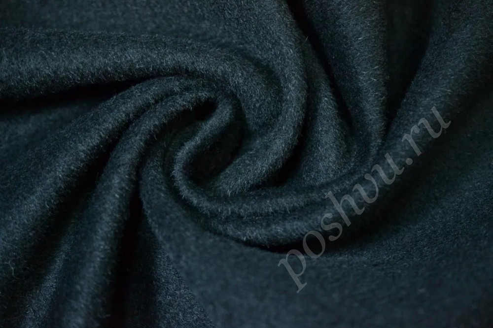 Пальтовая ткань с ворсом черного цвета