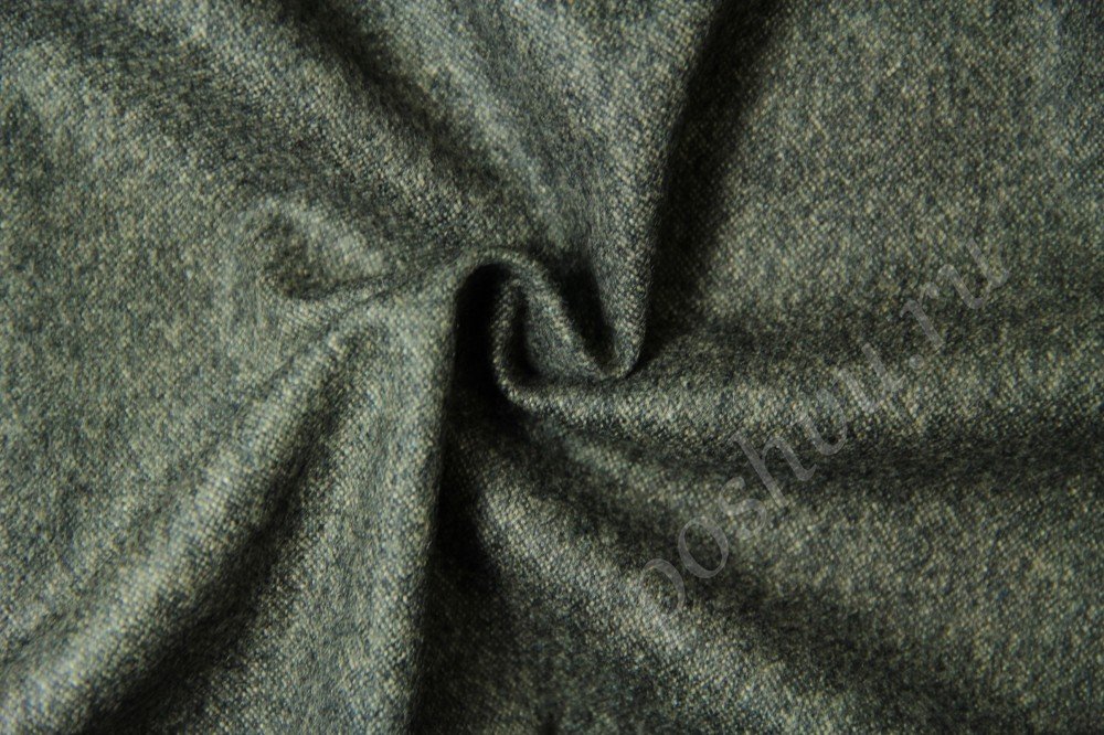 Костюмная ткань шерстяная зеленовато-серого оттенка