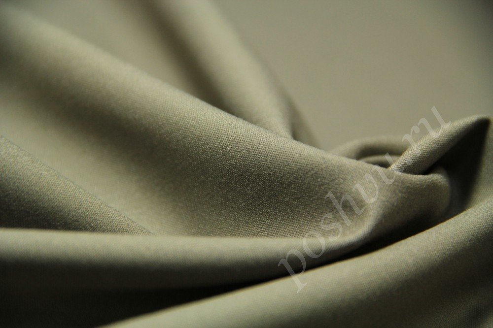 Ткань костюмная серовато-оливкового оттенка