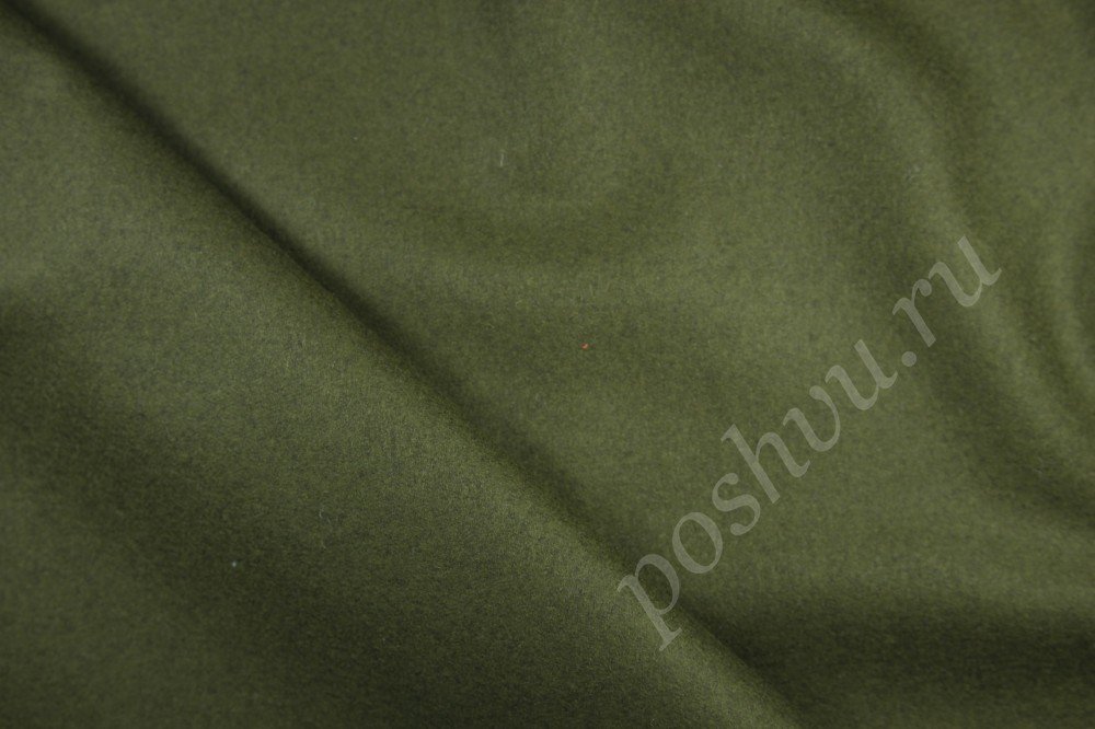 Ткань пальтовая оливкового оттенка Max Mara