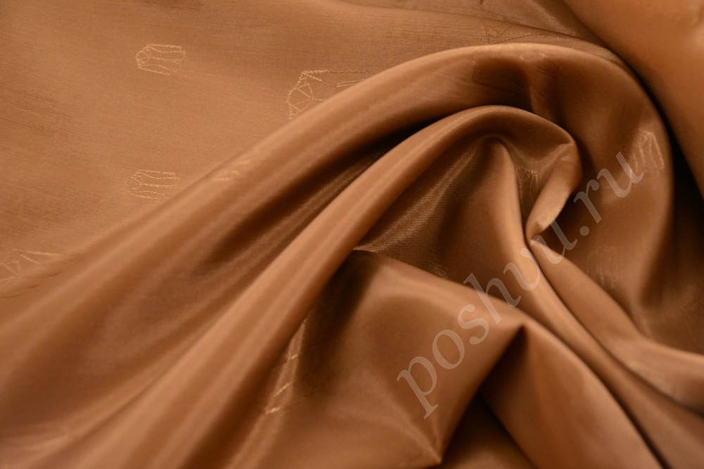 Блестящая подкладочная ткань шоколадного цвета