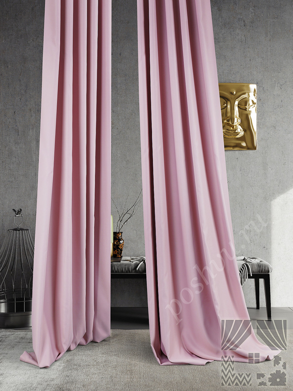 Комплект штор «Элести» розовый 150х260см