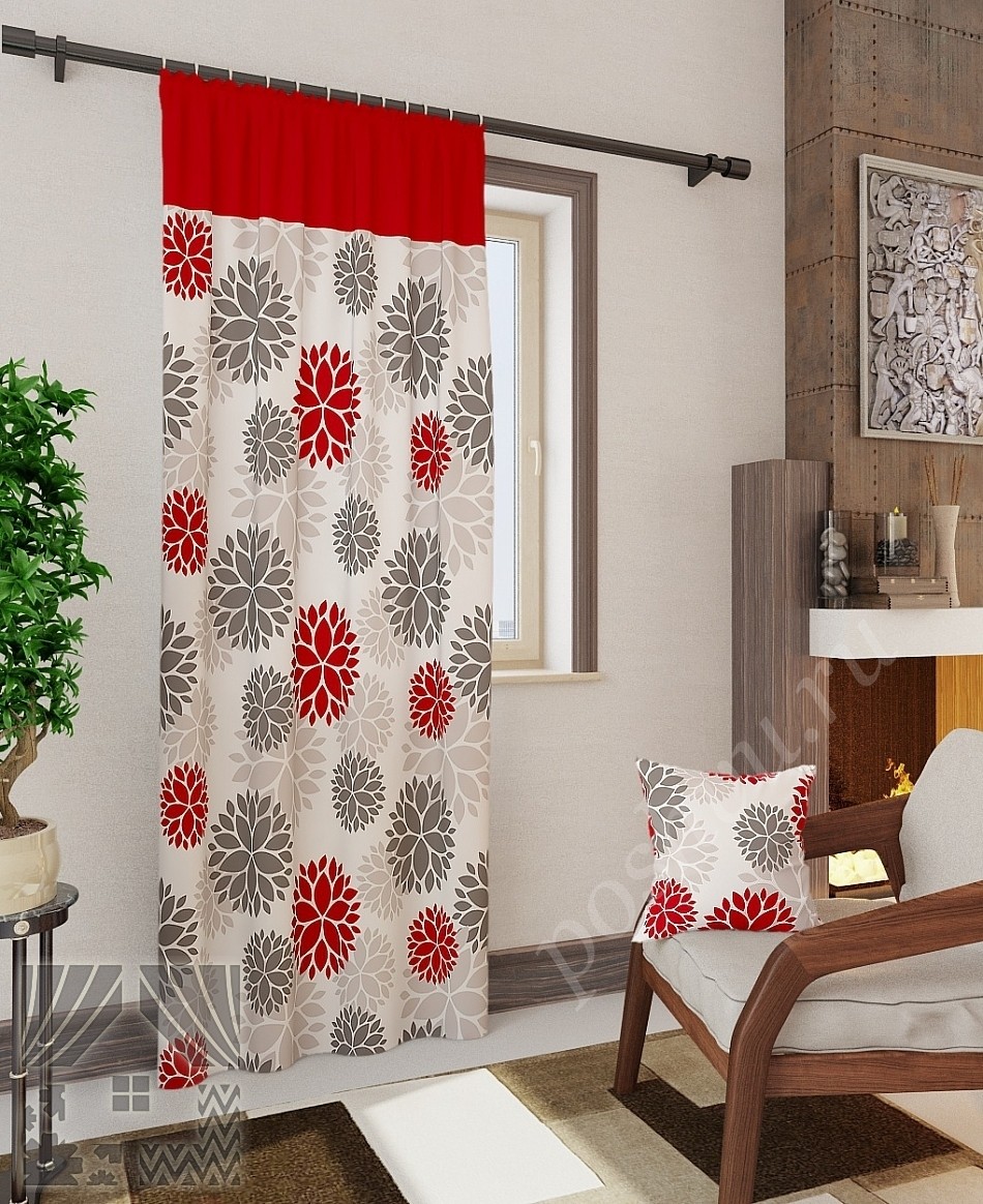 Красивые портьеры с цветочным узором для гостиной или спальни