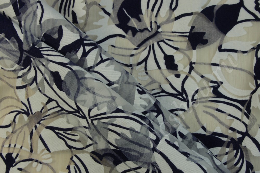 Ткань деворе Max Mara Витражные цветы