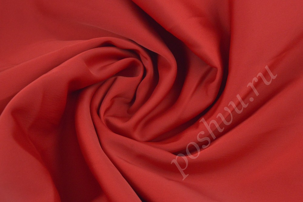 Ткань стрейч-атлас красного цвета