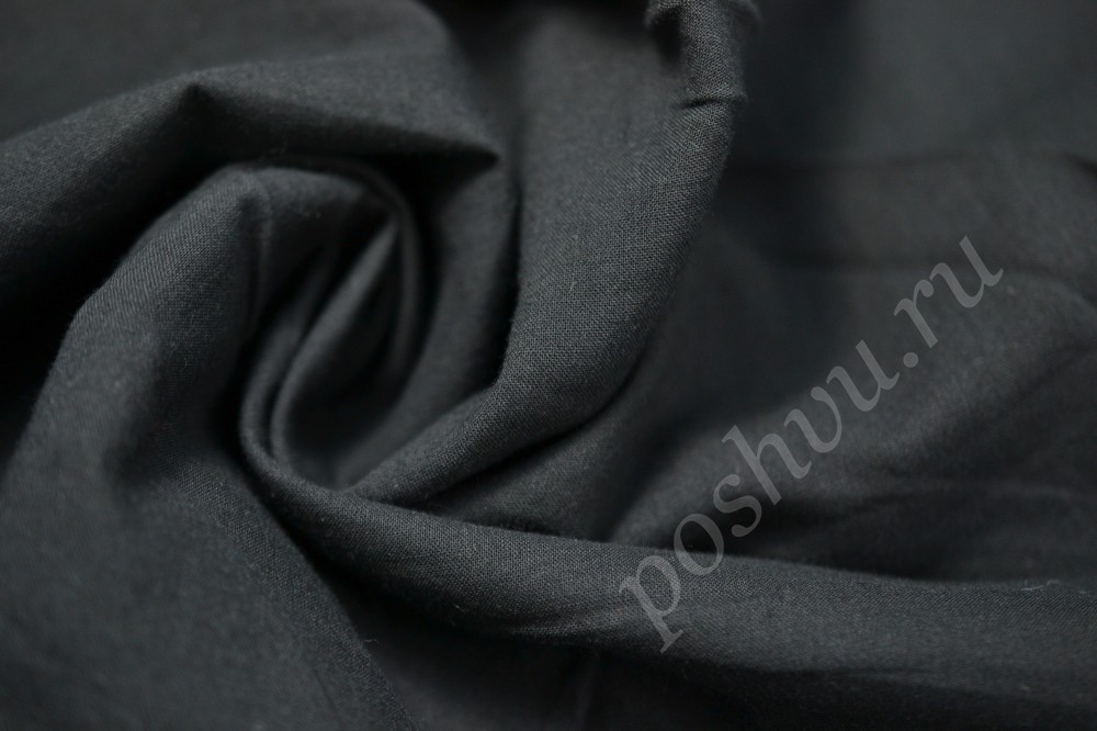 Ткань костюмная хлопковая темно-серого оттенка