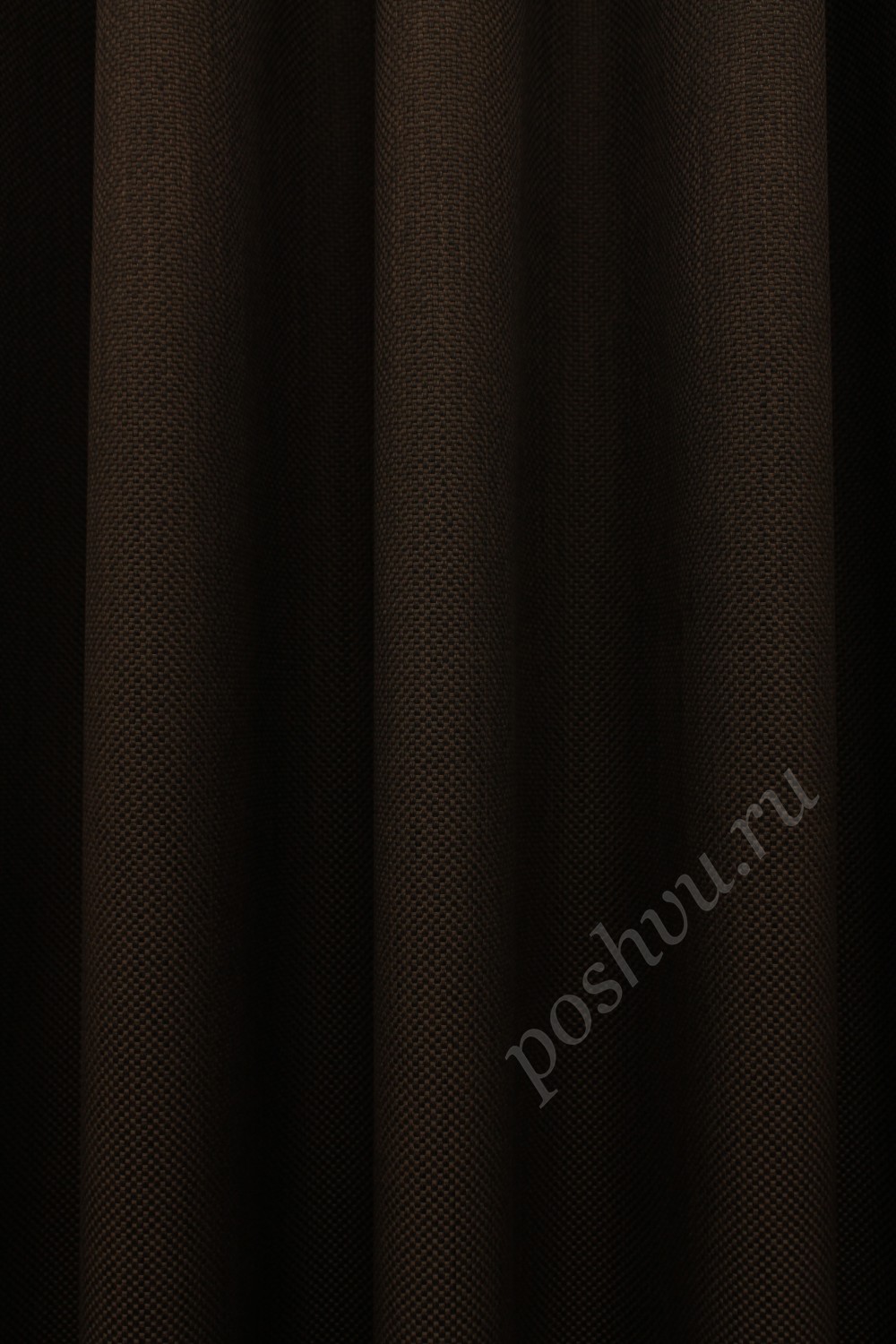 Портьерная ткань Roxy под  рогожку Шоколадного цвета