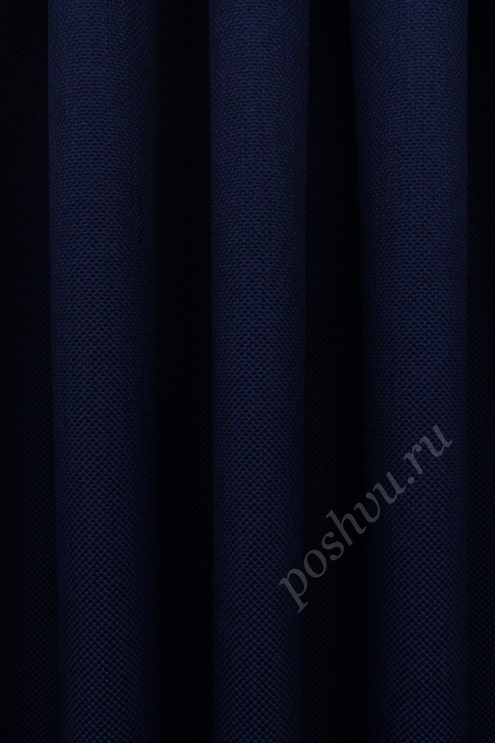 Портьерная ткань Roxy под  рогожку Синего цвета