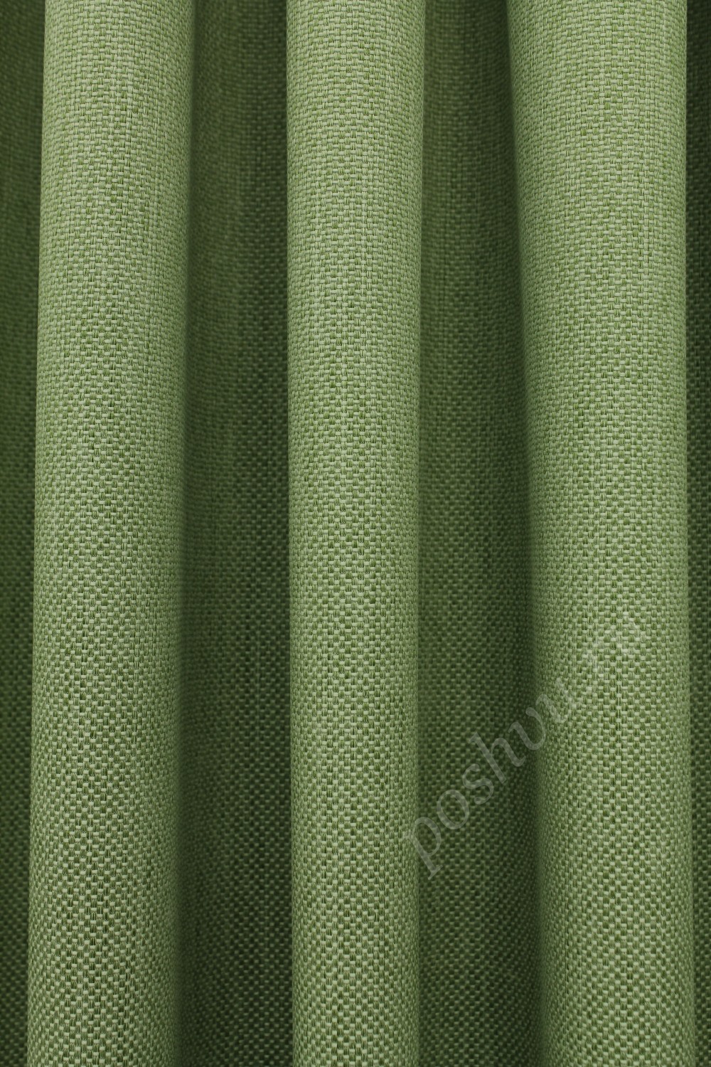 Портьерная ткань Roxy под  рогожку Зеленого цвета