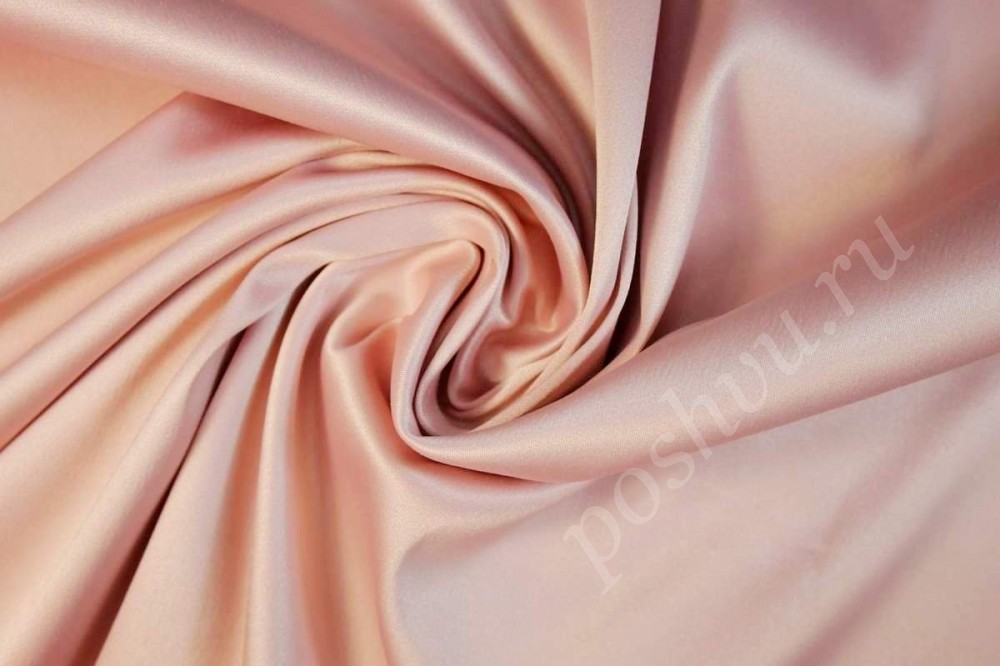 Атласная ткань с вискозой, нежно-розовый