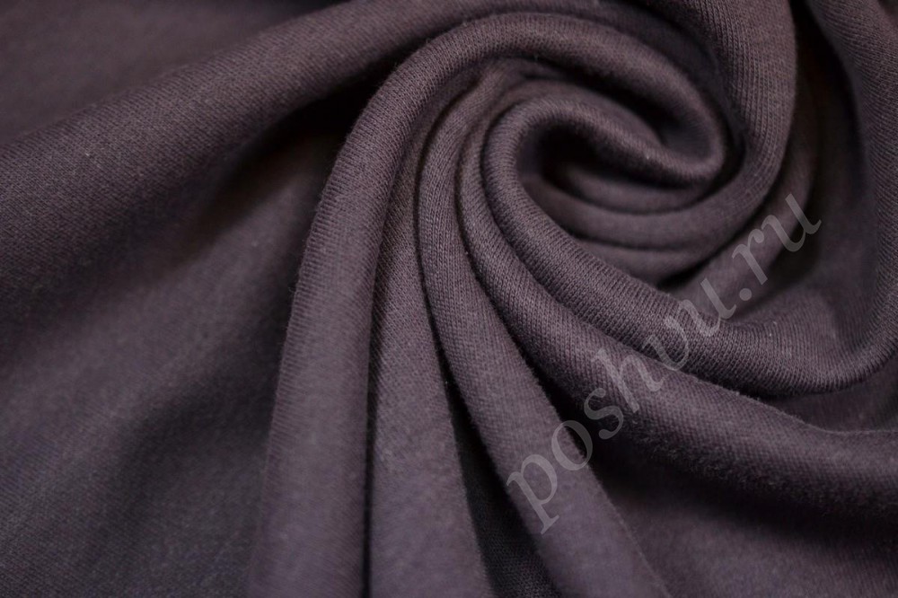 Ткань трикотаж, цвет: темно-лиловый 
