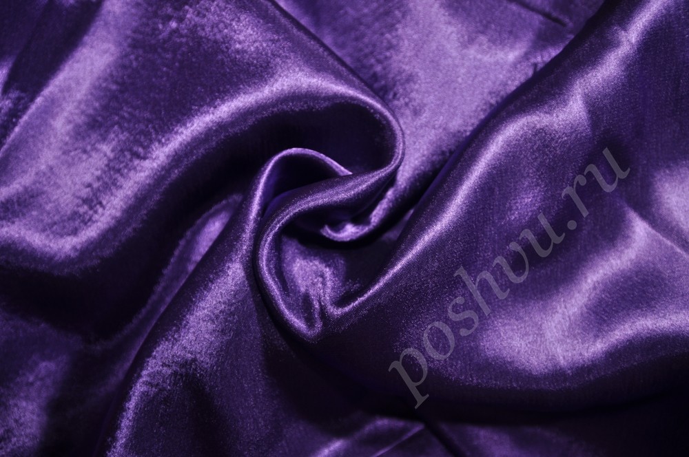 Креп-сатин фиолетового цвета