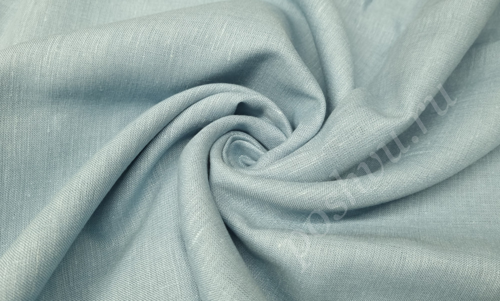 Льняная костюмная ткань "Kari", цвет светло-бирюзовый с серым оттенком, 180 гр/м2