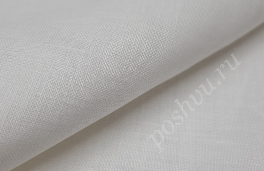 Натуральная льняная ткань белого цвета, 150 гр/м2