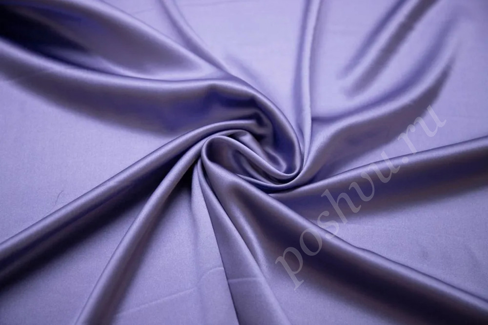 Шелк блузочно-плательный атласный цвета голубой стали