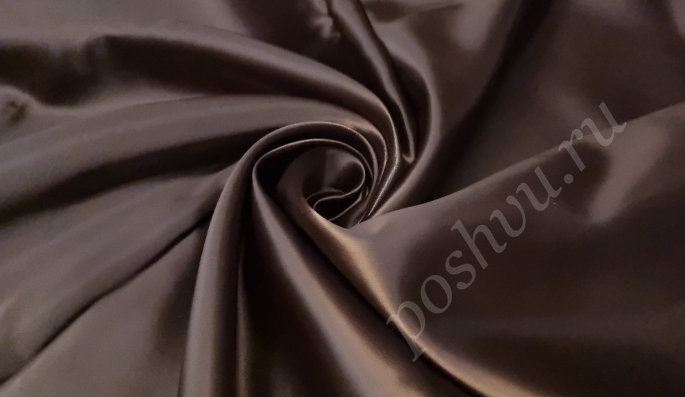 Ткань подкладочная поливискоза сатин, цвет шоколад,105 гр/м2