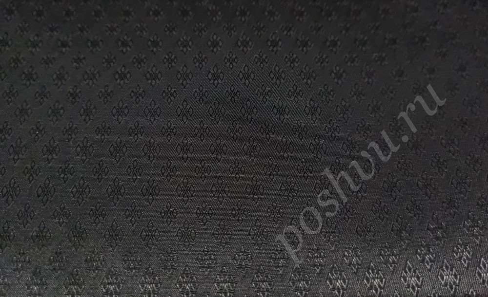 Ткань подкладочная поливискоза жаккард, цвет черный, 93 гр/м2