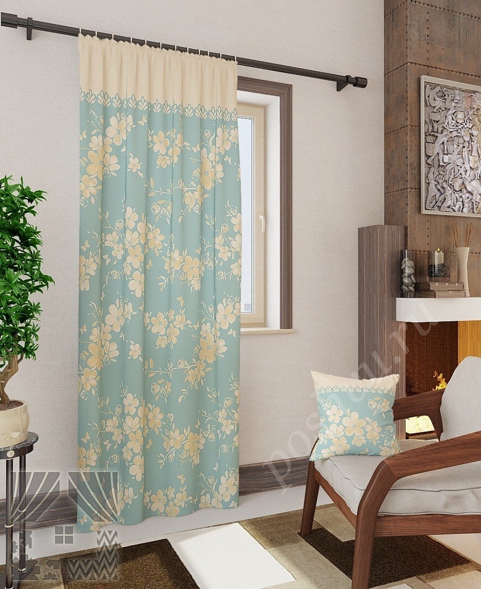 Нежные портьеры с цветочным рисунком для гостиной или спальни