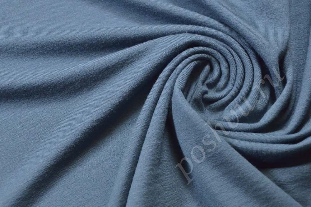 Ткань вискоза трикотажная серо-голубого цвета