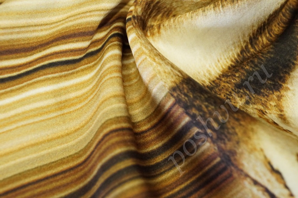 Шифоновая ткань в коричнево-бежевых тонах
