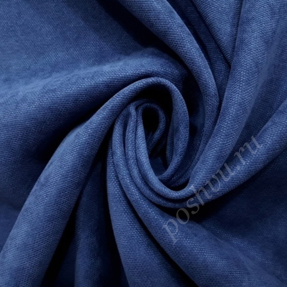 Портьерная ткань Канвас, цвет синий