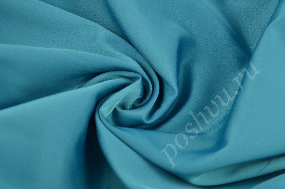 Ткань стрейч-атлас голубого цвета
