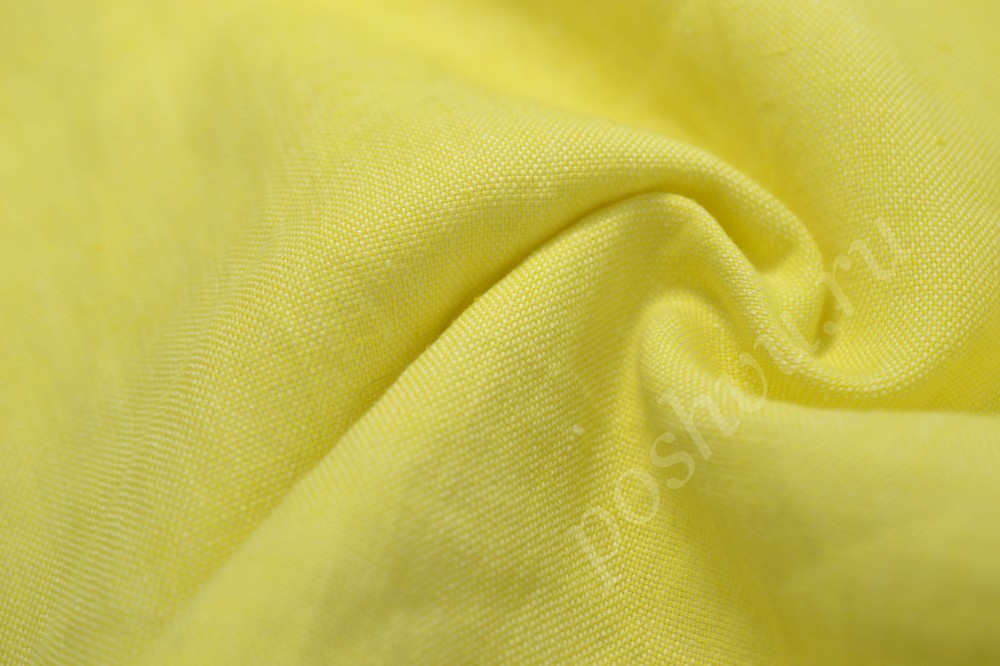 Ткань костюмная льняная лимонного оттенка