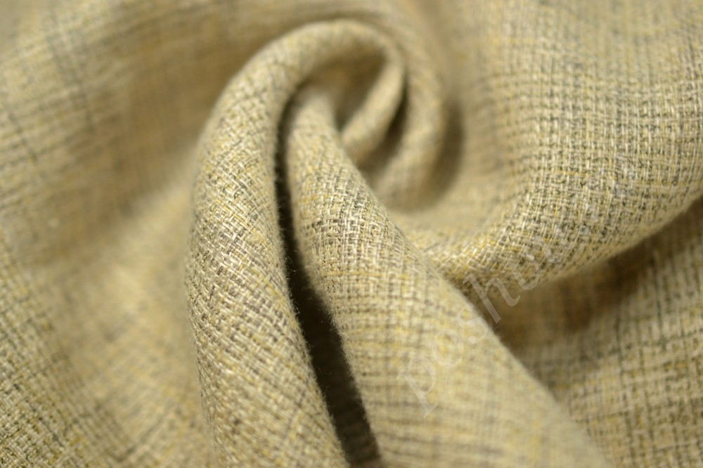 Ткань костюмная льняная песочного оттенка