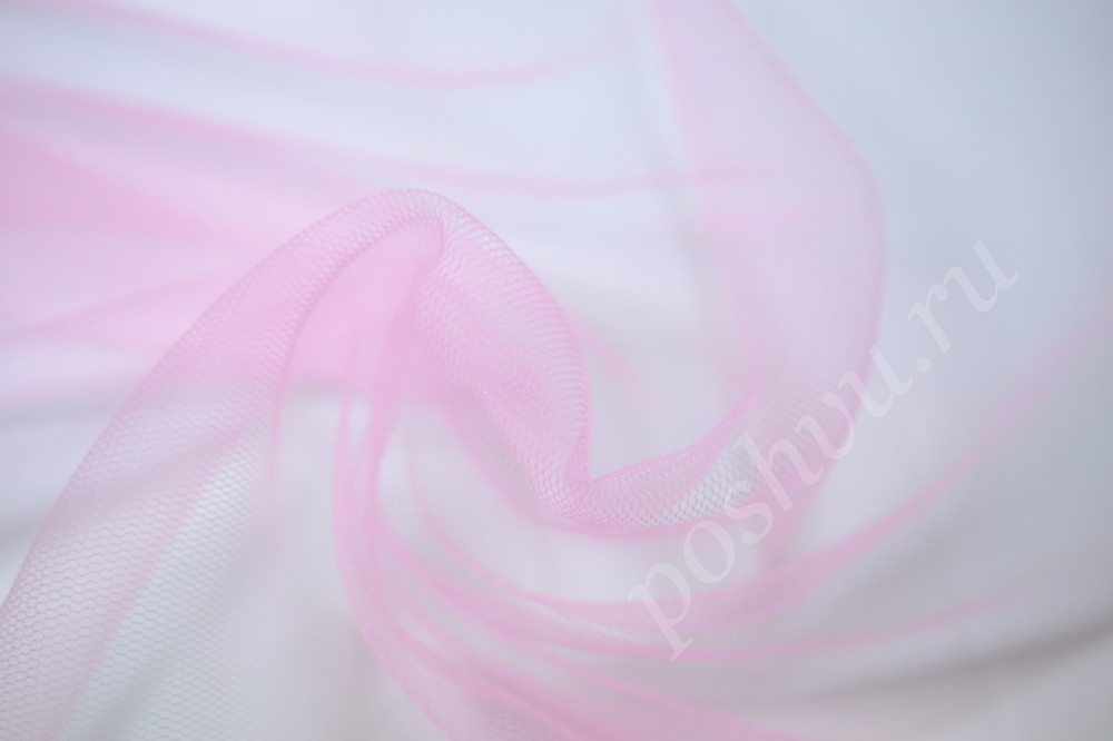 Ткань фатин нежного розового оттенка