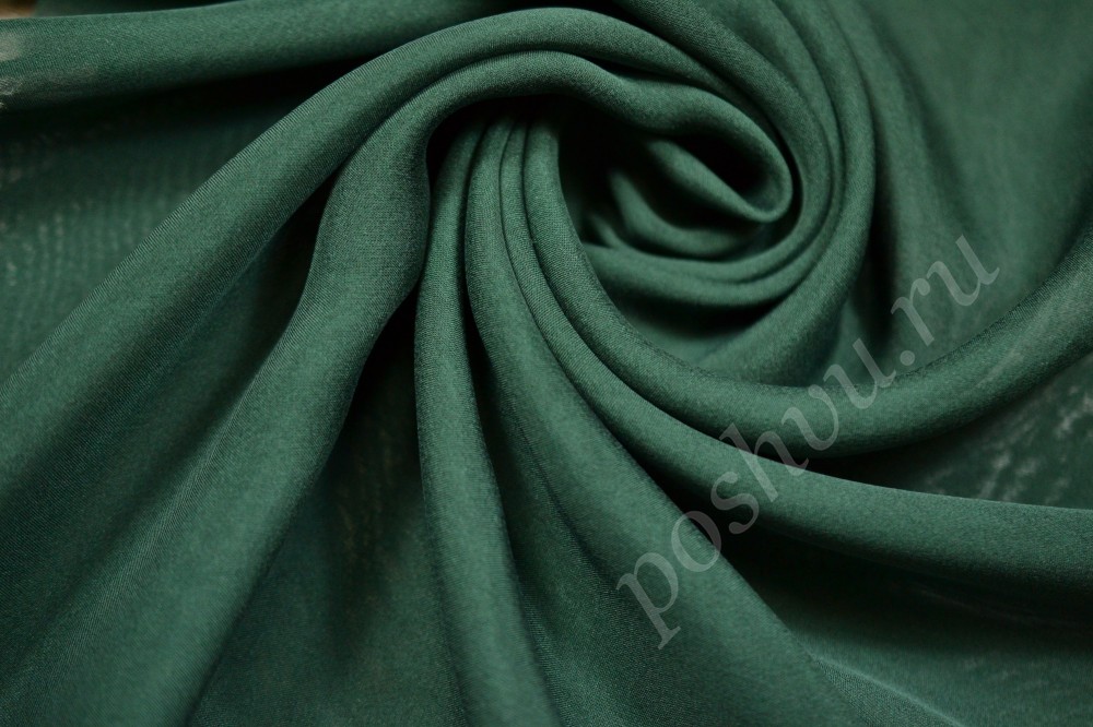 Шифоновая ткань Max Mara темно-зеленого цвета