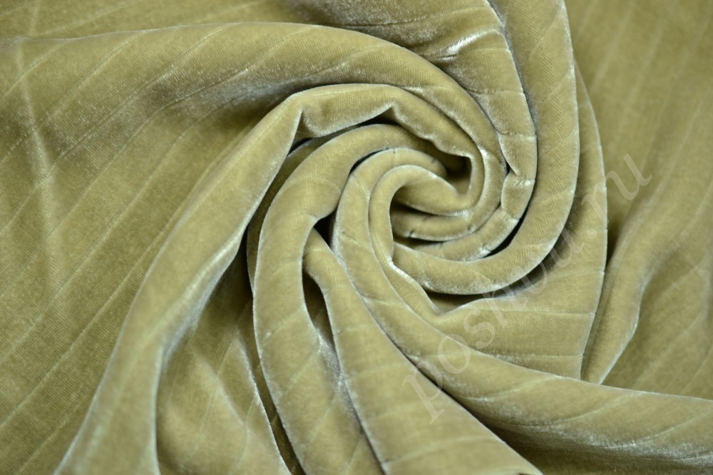 Ткань бархат Max Mara оливкового цвета в текстурную полоску