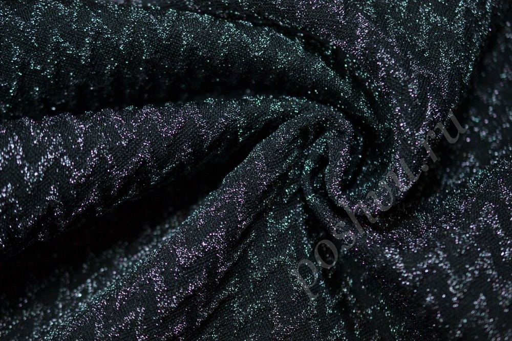 Ткань костюмная Max Mara черного цвета в зигзагах