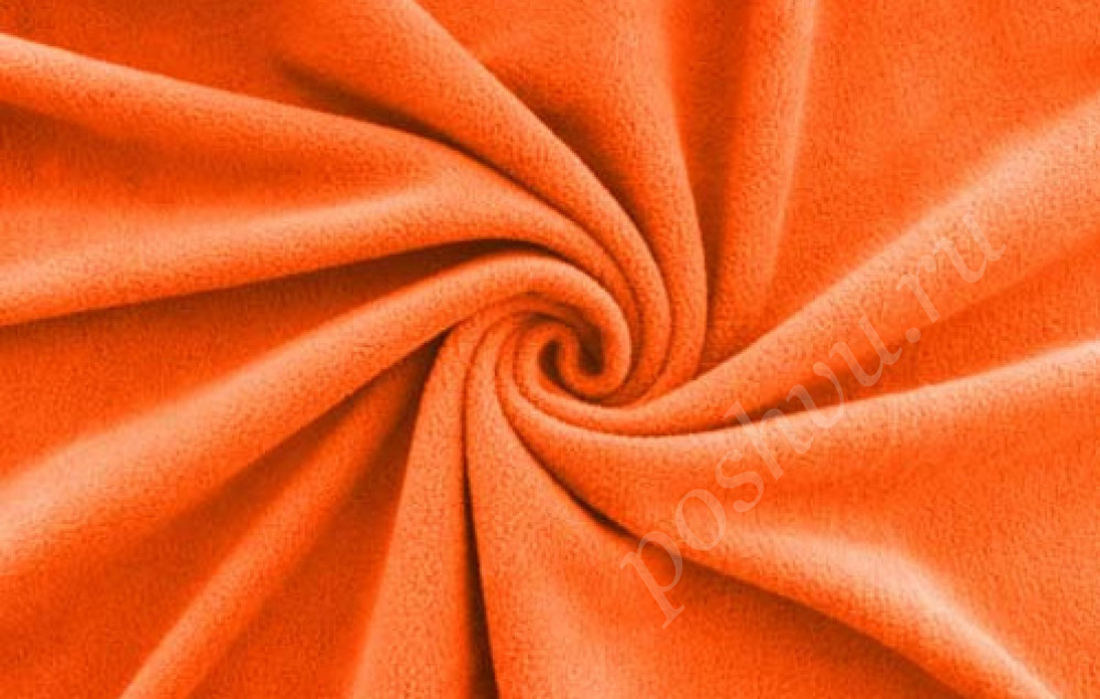 Флис однотонный оранжевого цвета 365гр/м