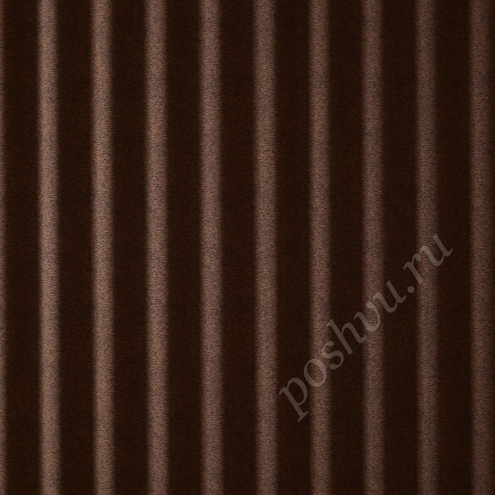 Ткань для штор портьерная Step коричневая